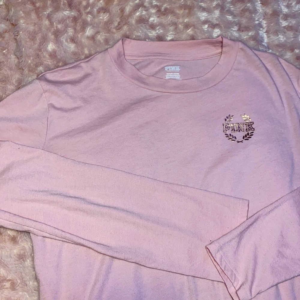 PINK Long sleeve crop